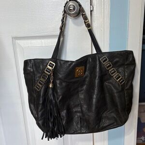 Vintage Tory Burch Tote Bag with Tassel